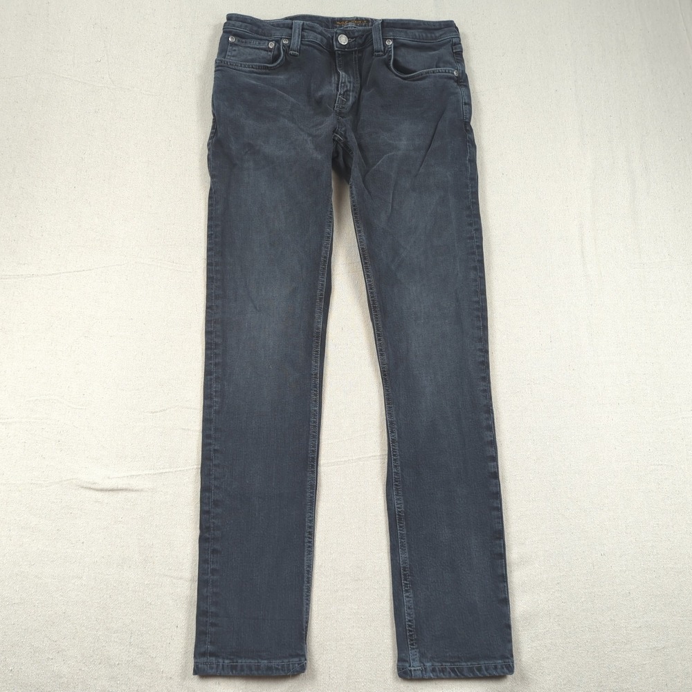 Nudie Jeans Mens 31x32 Grey Skinny Lin Stretch Casual Preppy